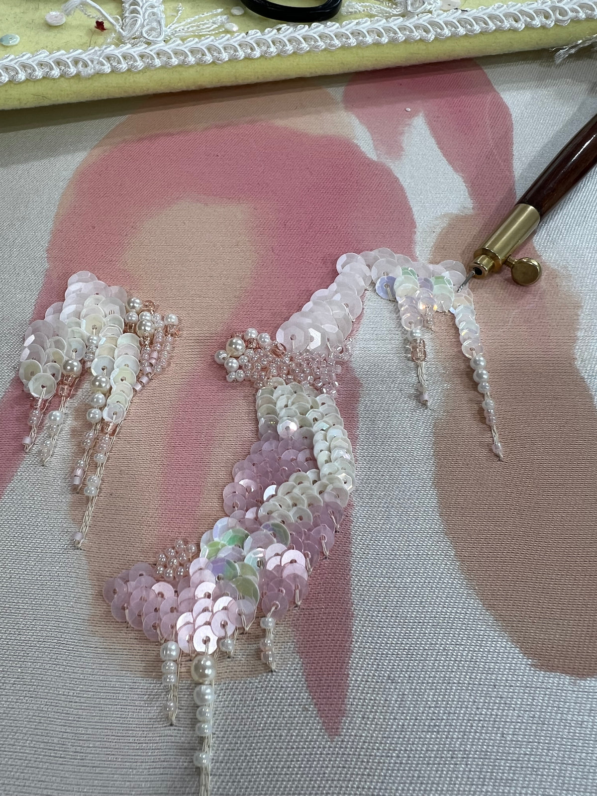 Dripping Beads Art In Progress