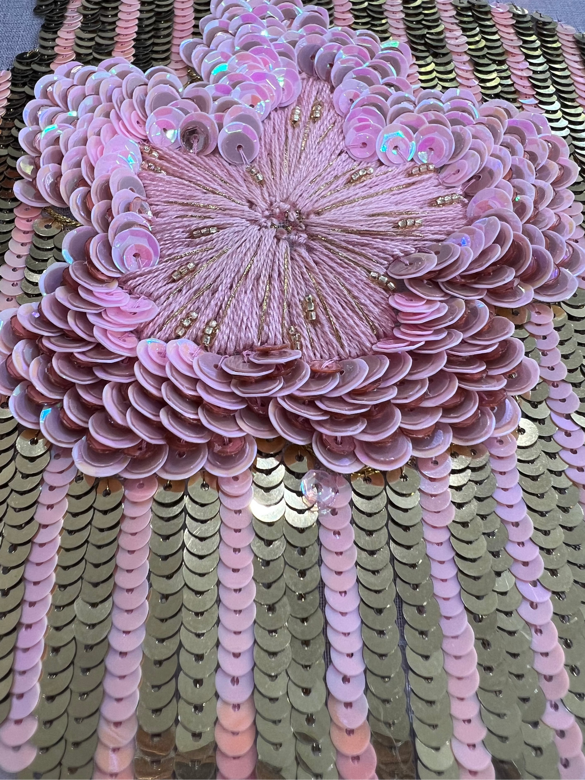 Gold and Pink Sequin Patch