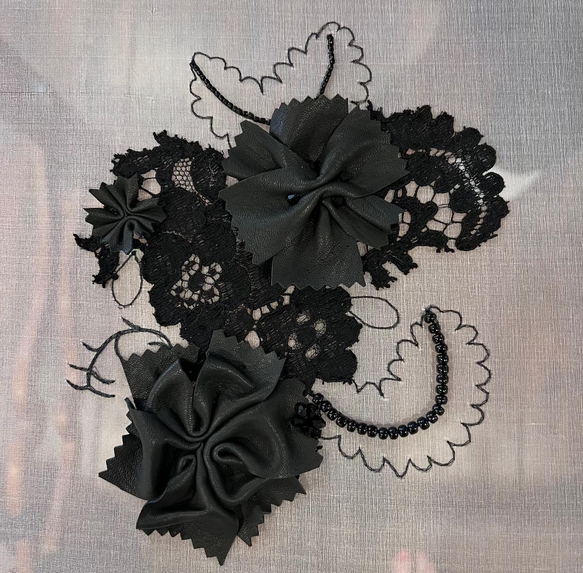 Leather and Lace Applique Sample