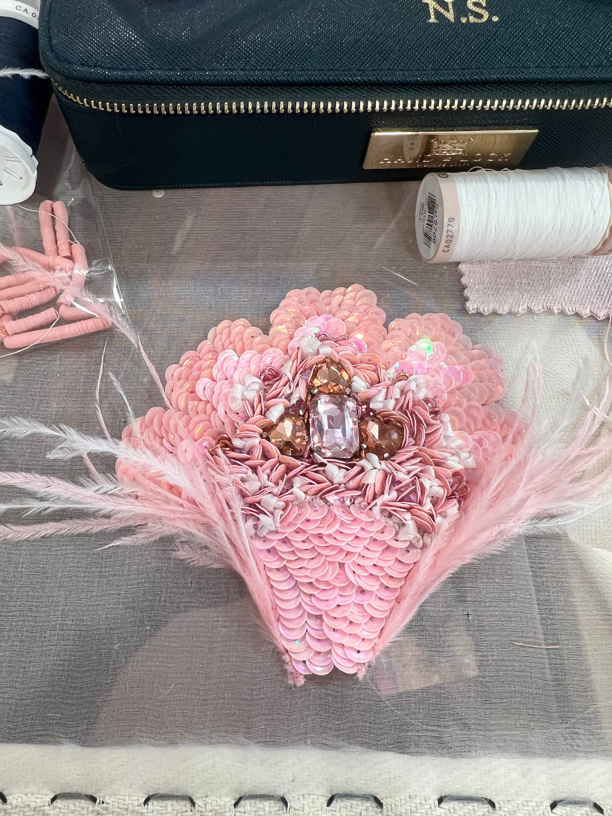 Pink Feather Flower Sample